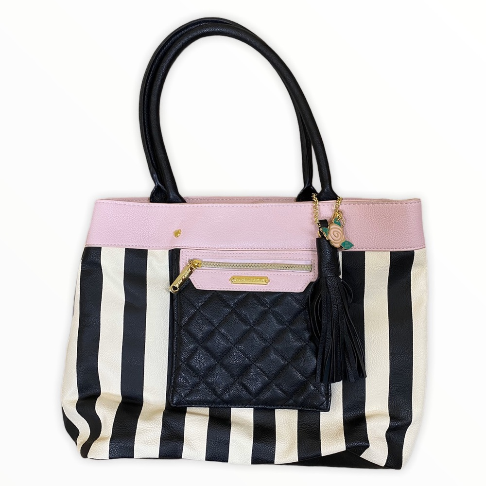 Betsy Johnson Oversized Tote With Rose Charm